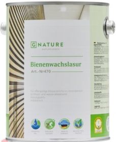 Лазурь с Пчелиным Воском Gnature 470 Bienenwachslasur 10л 5005 Светло-Бирюзовый для Деревянных Стен и Потолков на Основе Масла и Воска.