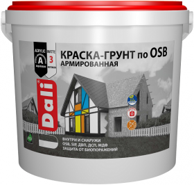 Краска-Грунт по OSB Dali 12кг Армированная, Белая / Дали ОСБ