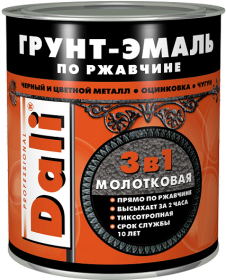 Грунт-Эмаль по Ржавчине 3 в 1 Dali 10л Медный с Молотковым Эффектом / Дали Грунт-Эмаль.