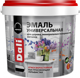 Эмаль Универсальная Dali 2.2кг Коричневый без Запаха, Акриловая Полуматовая / Дали.