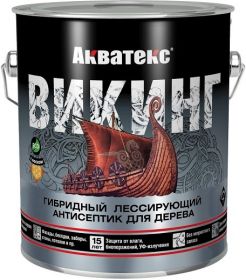 Антисептик для Дерева Акватекс Викинг 2.5л Калужница Гибридный, Лессирующий.