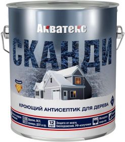 Кроющий Антисептик Акватекс Сканди 0.75л Слоновая Кость для Древесины.