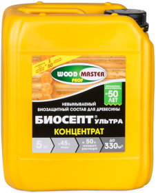 Биозащитный Состав Woodmaster Prof Биосепт Ультра 5кг Концентрат (1:9) для Древесины, Трудновымываемый , Фисташковый/ Вудмастер Проф.