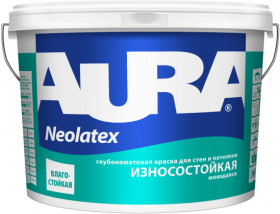 Краска для Стен и Потолков Aura Interior Neolatex 0.9л Белая, Износостойкая, Моющаяся / Аура