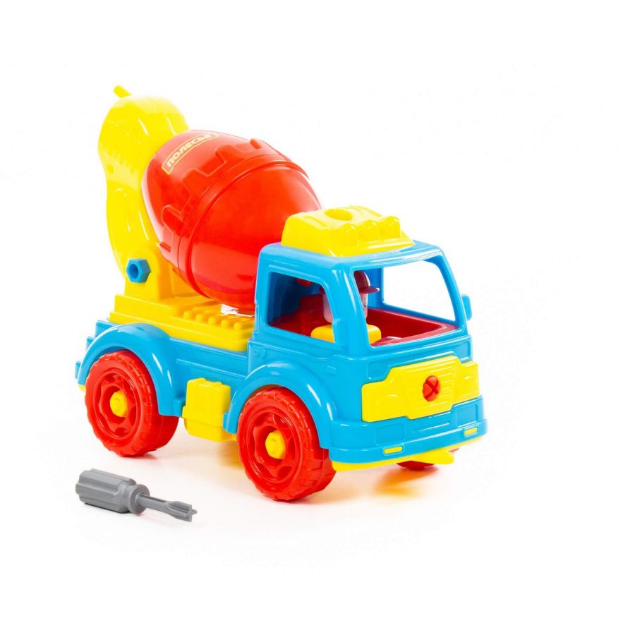 Конструктор-транспорт "Автомобиль-бетоновоз" (29 элементов) (в коробке)