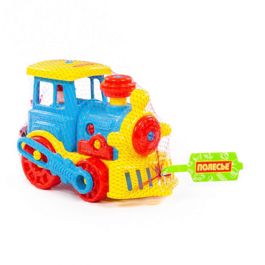 Конструктор-транспорт "Паровоз" (48 элементов) (в сеточке)