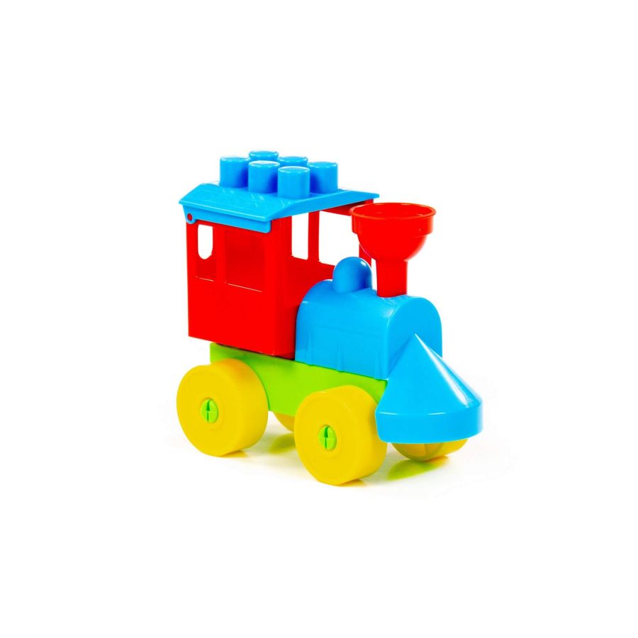 Конструктор "Юный путешественник" - Паровоз (9 элементов) (в пакете)