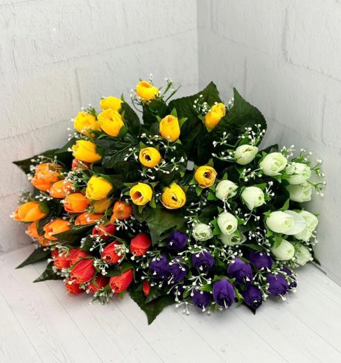 Искусственные цветы, упаковка 20 букетов 35267