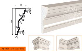 Карниз Фасадный Lepninaplast  КВ-180/1  В180хШ75хД2000 мм / Лепнинапласт