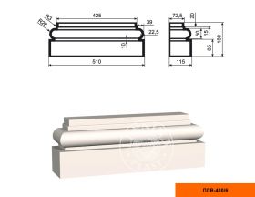 База Пилястры Lepninaplast ПЛВ-400/6 В180хШ115хД425 мм / Лепнинапласт