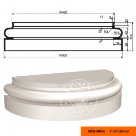 База Полуколонны Lepninaplast КЛВ-405/4 Half В120хВР215хНР250 мм / Лепнинапласт.