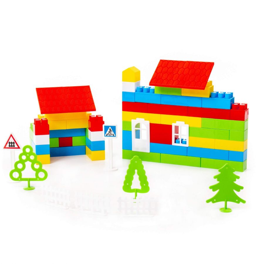 Конструктор "Строитель" (129 элементов) (в пакете)