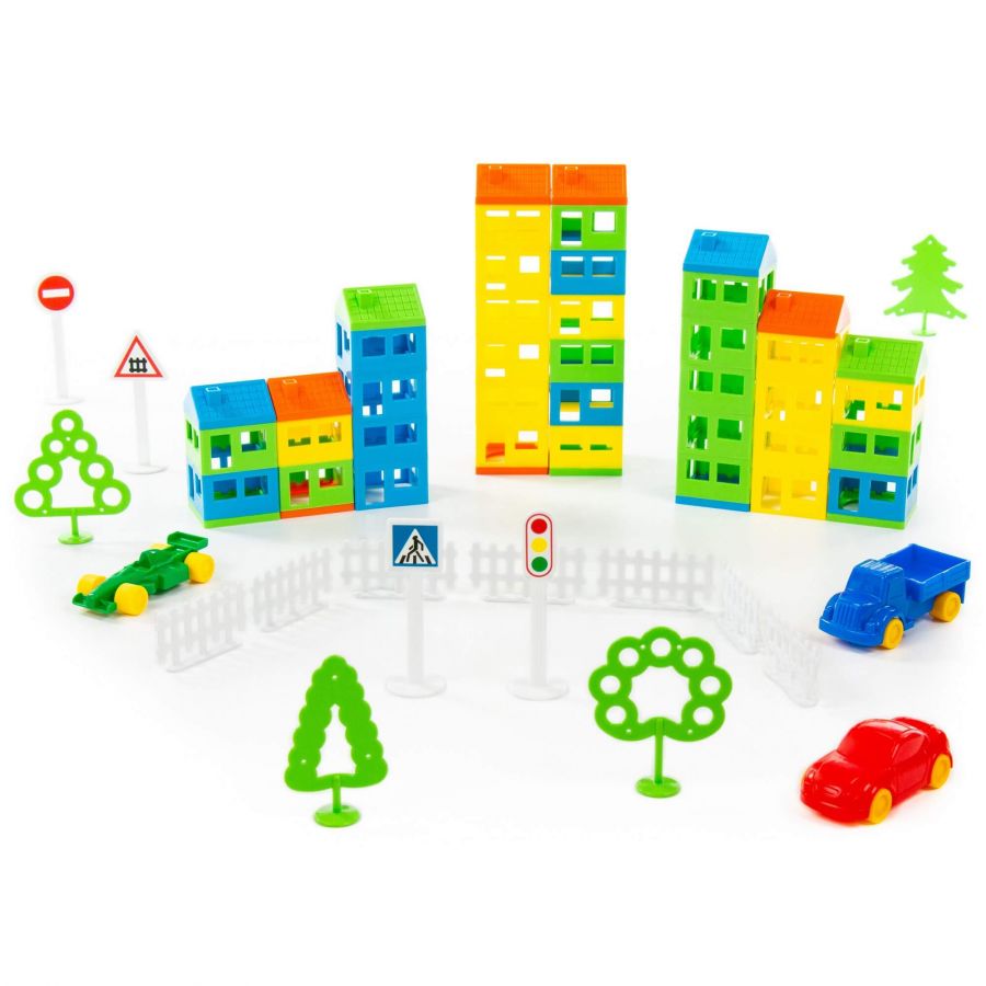 Конструктор "Построй свой город" (180 элементов) (в контейнере)