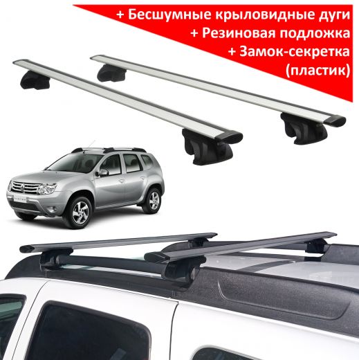 Багажник на рейлинги Renault Duster 2011-15, Inter Titan, крыловидные дуги