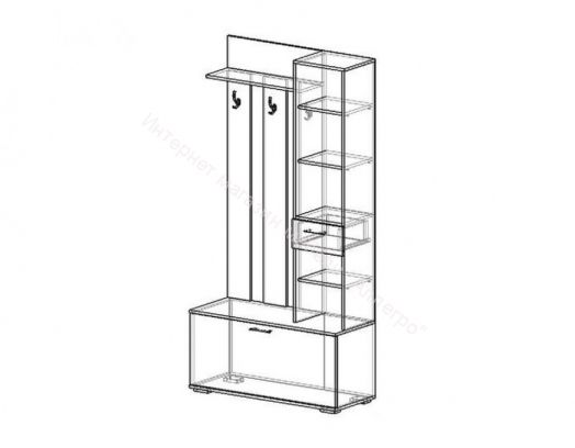 Прихожая "Сорренто" Ясень шимо светлый/тёмный