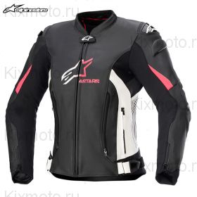 Мотокуртка кожаная женская Alpinestars Stella GP Plus V4, Черно-белая