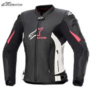 Мотокуртка кожаная женская Alpinestars Stella GP Plus V4, Черно-белая