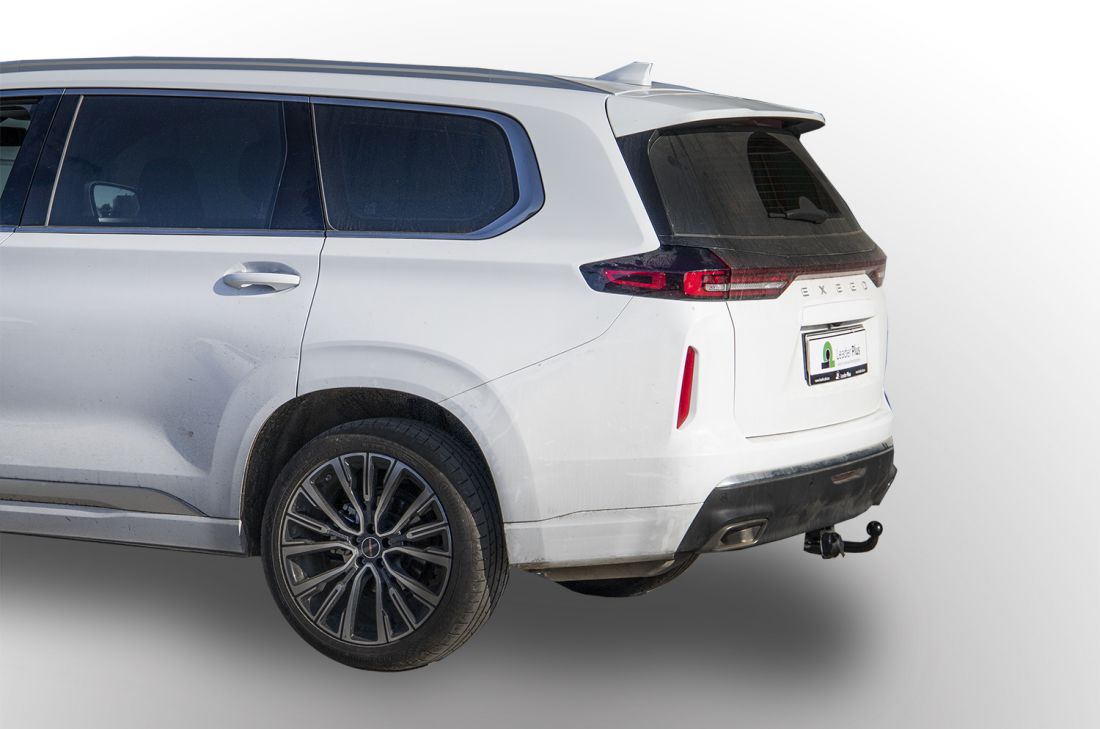 ТСУ для Exeed VX 2021-. Требуется подрезка бампера. Тип шара: A. Нагрузки: 1000/75 кг, масса фаркопа 14,9 кг (без электрики в комплекте)