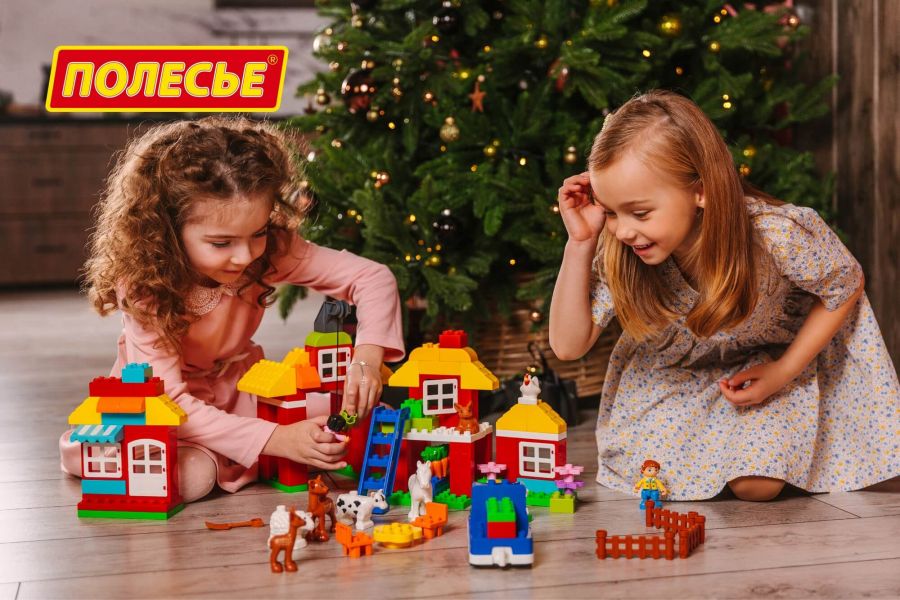 Конструктор "Макси" - "Весёлая ферма" (156 элементов) (в коробке)