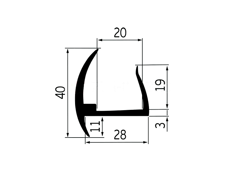 Профиль уплотнительный ширина 28 мм