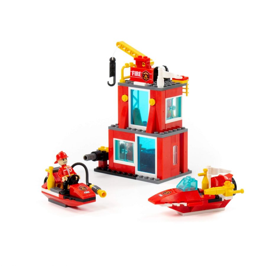 Конструктор "Классик" "Город. Пожарная часть-1.2" (180 элементов) (в коробке)