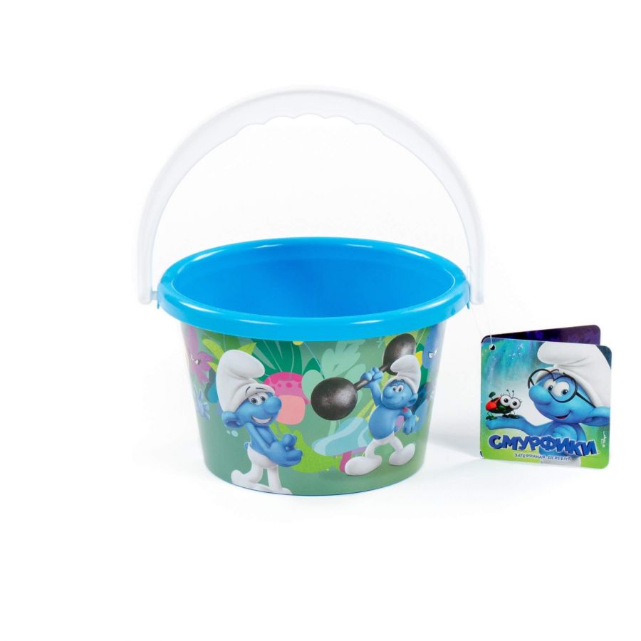 Ведро среднее с наклейкой "Смурфики: Затерянная деревня-4"