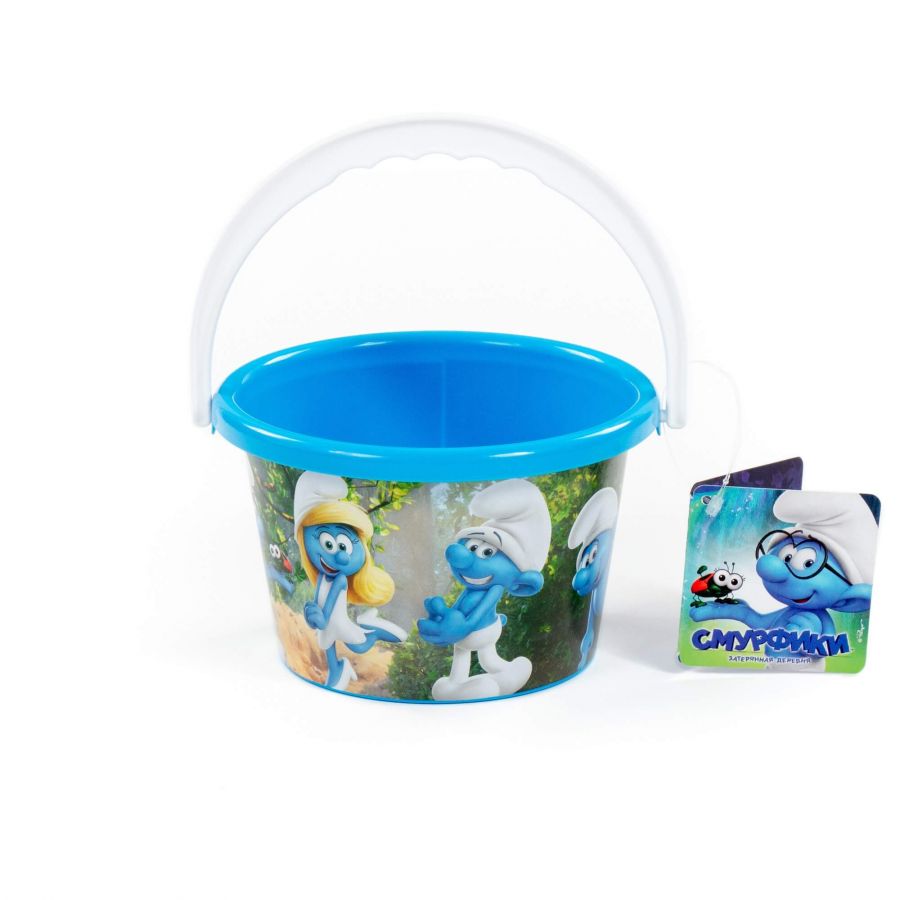 Ведро среднее с наклейкой "Смурфики: Затерянная деревня-5"