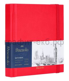 Блокнот 12х12 40л.нелин.Finenolo Скетчпад 160 г/м?  твердая обложка красный C287