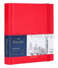 Блокнот 12х12 40л.нелин.Finenolo Скетчпад 160 г/м?  твердая обложка красный C287