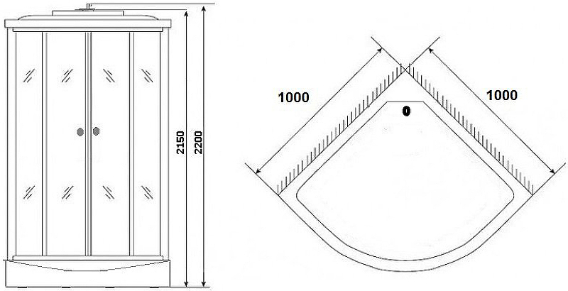 Душевая кабина Niagara Ultra 100x100 NG-1902-01 с гидромассажем схема 3