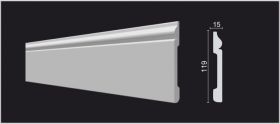 Плинтус Decor-Dizayn DD004 Белая Лепнина Д2000хВ119хТ15 / Декор Дизайн.