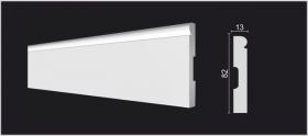 Плинтус Decor-Dizayn DD49 Белая Лепнина Д2000хВ82хТ13 / Декор Дизайн.