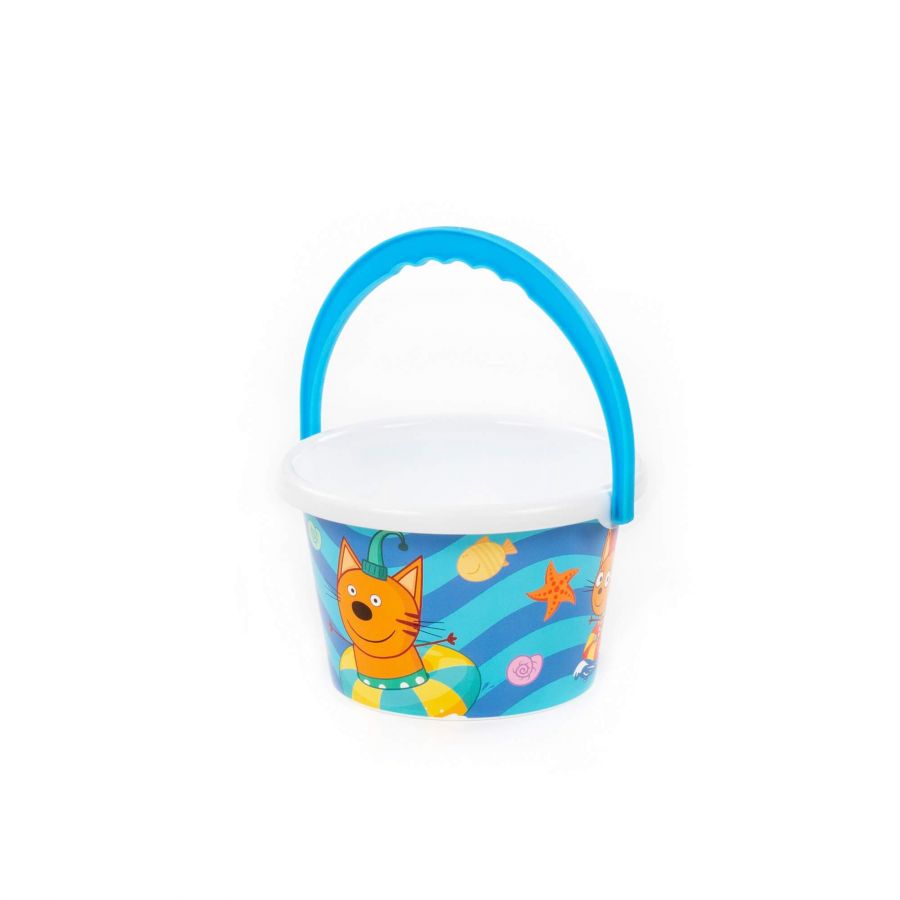 Ведро среднее с наклейкой "Три Кота"