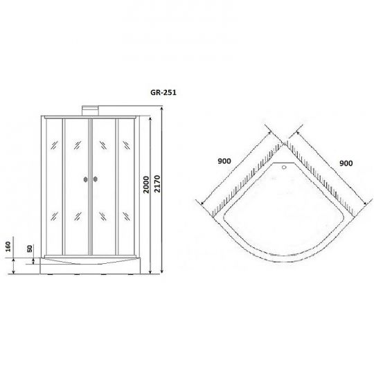 Душевая кабина Grossman GR251 90x90 схема 7