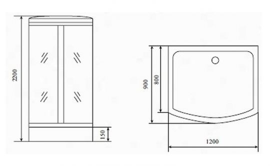 Душевая кабина Timo Standart 120x90 T-1115 с гидромассажем схема 10