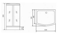 Душевая кабина Timo Standart 120x90 T-6615B без гидромассажа схема 4