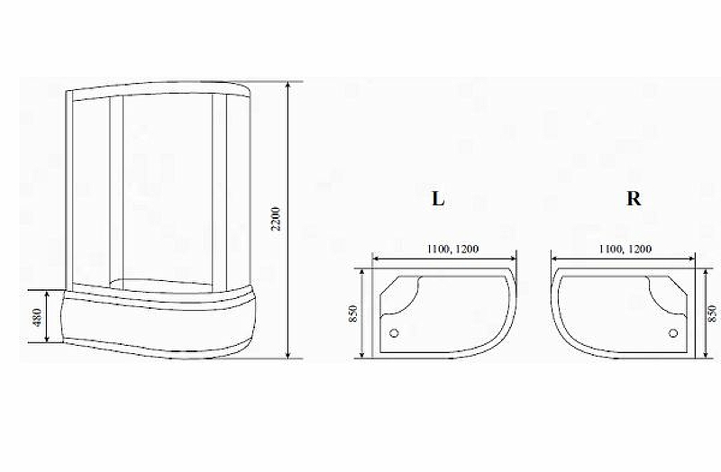 Душевая кабина Timo Standart 120x85 T-5520L схема 8