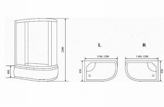 Душевая кабина Timo Standart 120x85 T-5520L схема 8