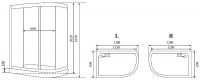 Черная душевая кабина Timo Standart 120x85 T-6602B без гидромассажа схема 3