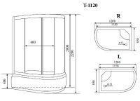 Душевая кабина Timo Standart 120x85 T-6620BL без гидромассажа схема 2