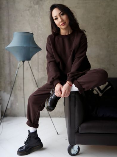 Свитшот геометричный шоколад