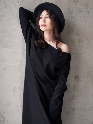 Платье Nebbia бесшовное черное