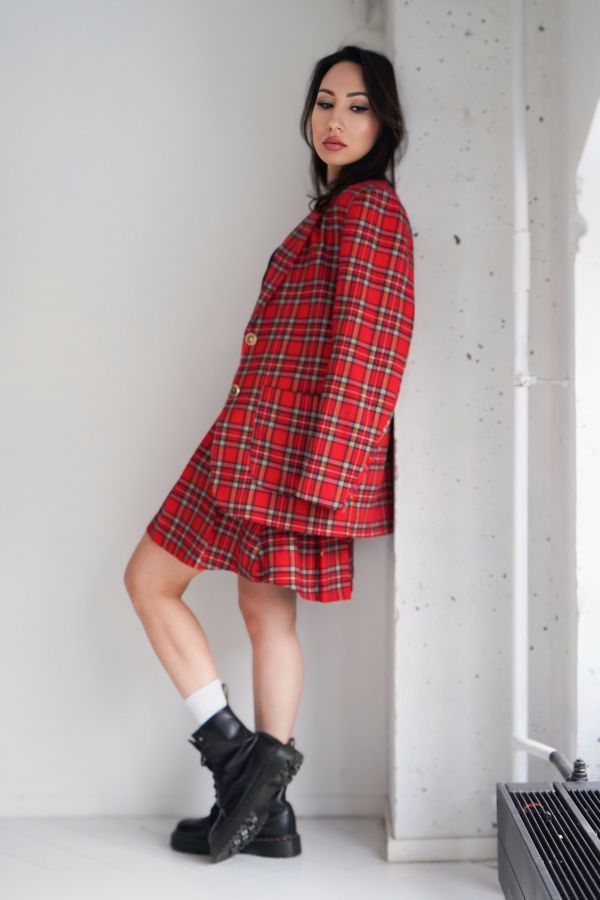 Юбка  в красную клетку