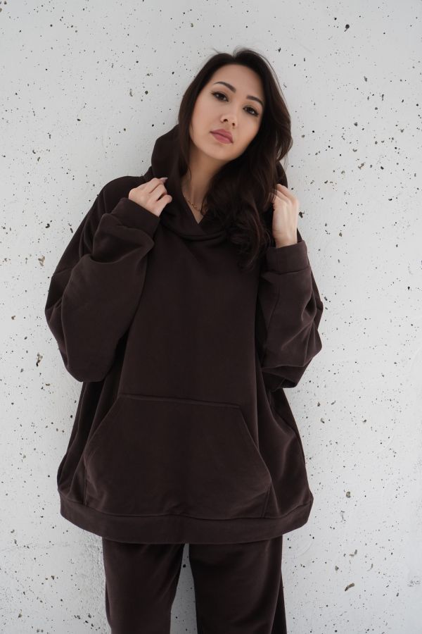 Худи оверсайз в цвете шоколад