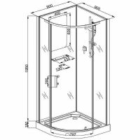 Душевая кабина Cerutti SPA Korra 90х90 901B без гидромассажа схема 2