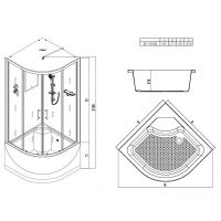 Душевая кабина Esbano ES-90CRB 90x90 ESKB90CRB без гидромассажа схема 22