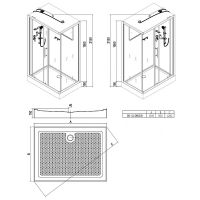 Душевая кабина Esbano ES-L108CKR 100x80 ESKL108CKR без гидромассажа схема 21