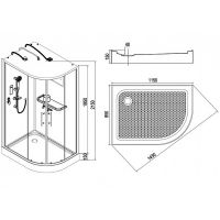 Душевая кабина Esbano ES-L115CR 115x85 L ESKL115CRL без гидромассажа схема 20