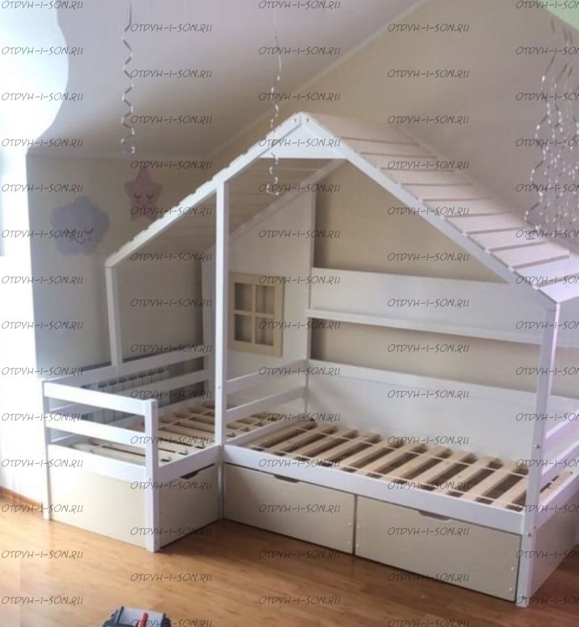 Кровать Домик Угловой Fairy Land №28 (Для Двоих Детей)