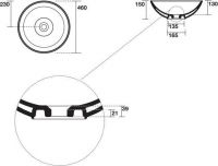 Раковина накладная Kerasan Ciotola 430330 46 см схема 2